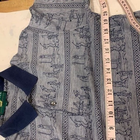 Crocodile Men's Polo Shirt Golf Swings Graphic Design Grey Black Men's Large - Picture 4 of 5